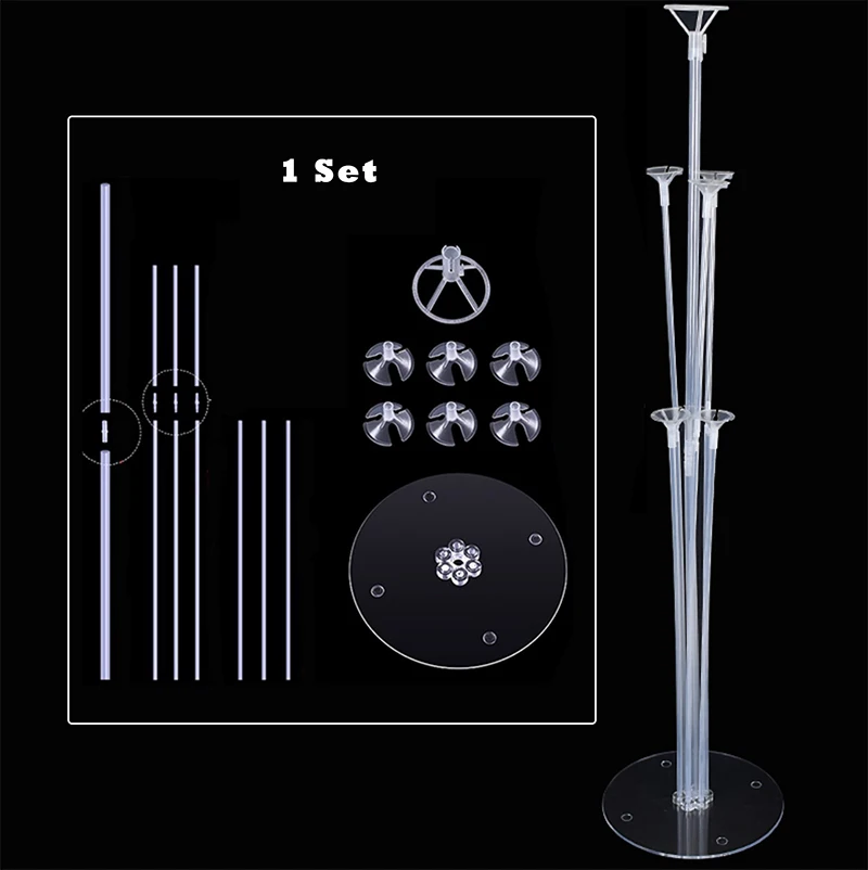 Держатель для воздушных шаров набор из 3 пластиковых прозрачных палочек