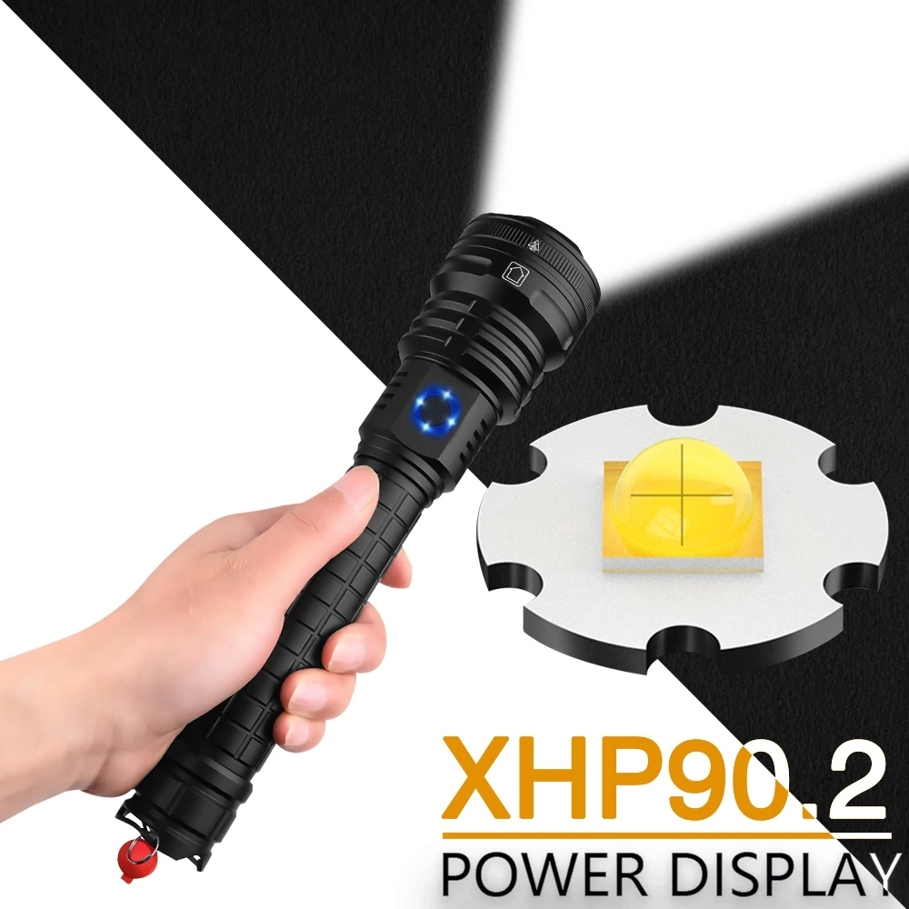 Яркий самый мощный светодиодный фонарик XHP90.2 XHP90 тактический фонарь