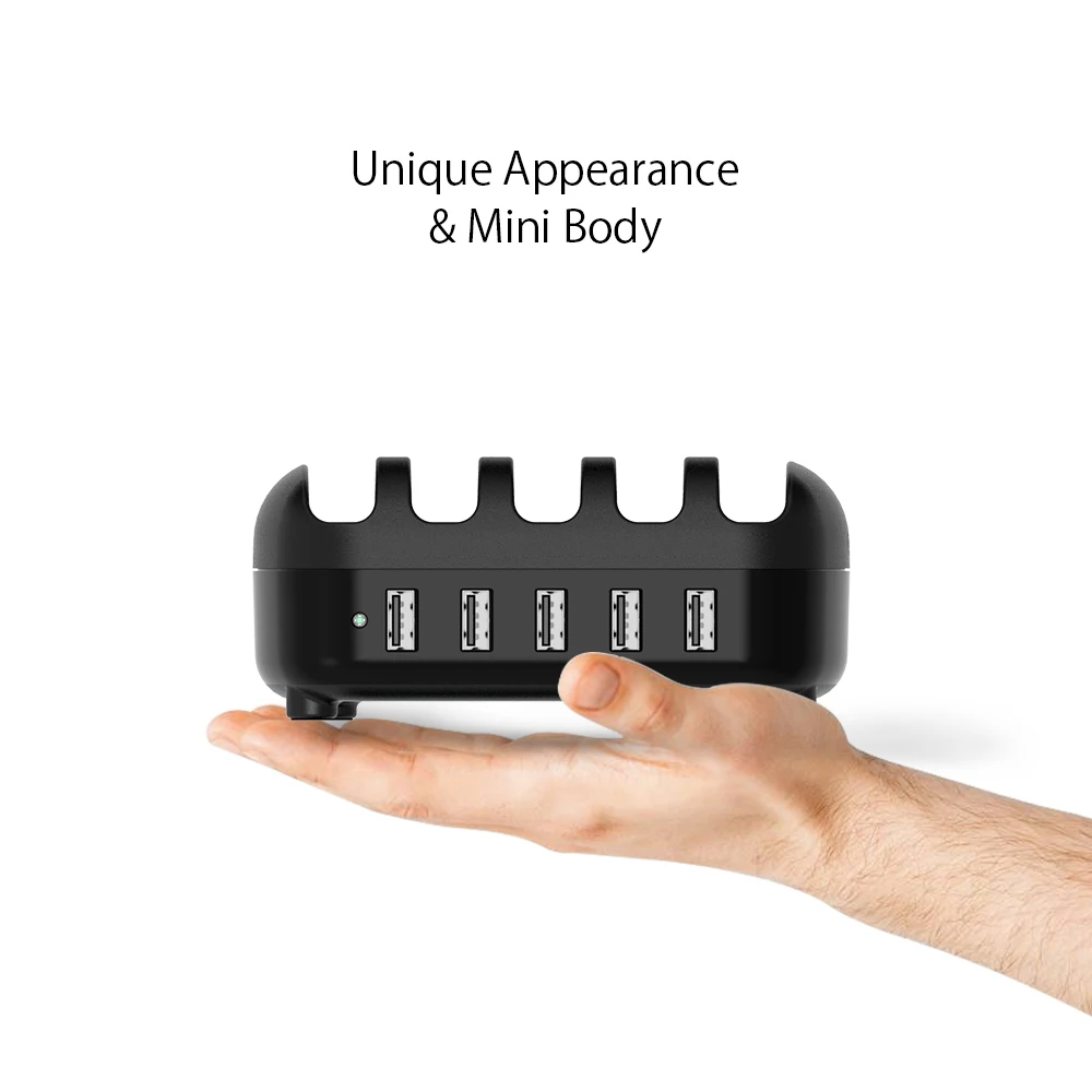 

5 Ports Phone Charger Desktop USB Charger Dock Station Desktop Charger for Mobile Phone Kindle Tablet with Phone Holder