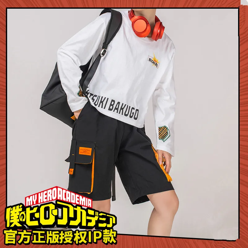 Аниме Cos My Hero academic Bakugo костюм кацуки для косплея повседневные Костюмы маленький