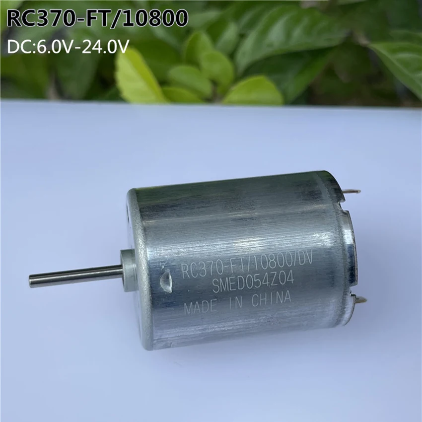 

New 370 DC Motor 6V-24V 1200rpm~5000rpm slow Speed Metal Brush Motor 24mm Micro Round Mute Power Saving Engine RC370-FT-10800