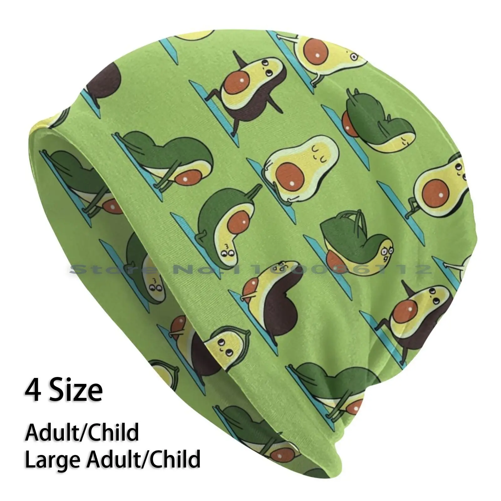 

Вязаная шапка без козырька с авокадо и йогой