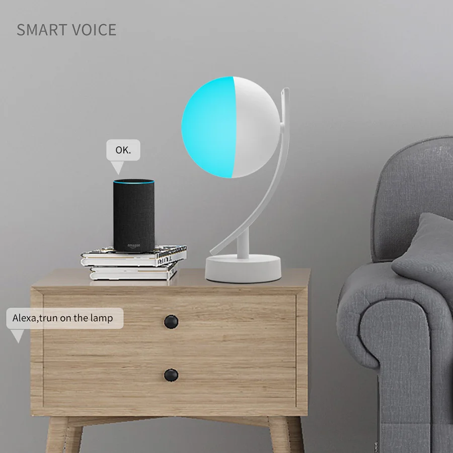 7 Вт светодиодный умный голосовой контроль ночник RGB Wifi приложение пульт