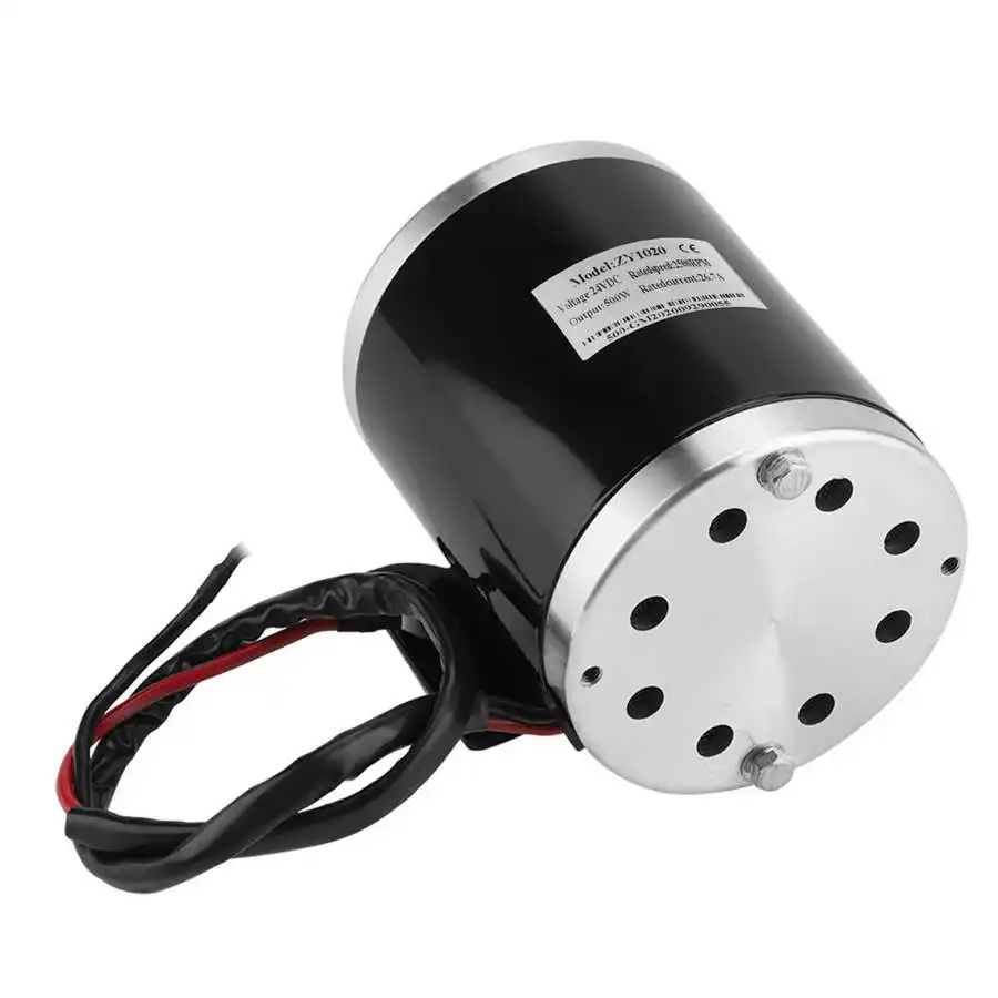 Электродвигатель с щеточным металлическим редуктором и кронштейном 500 Вт 24 В