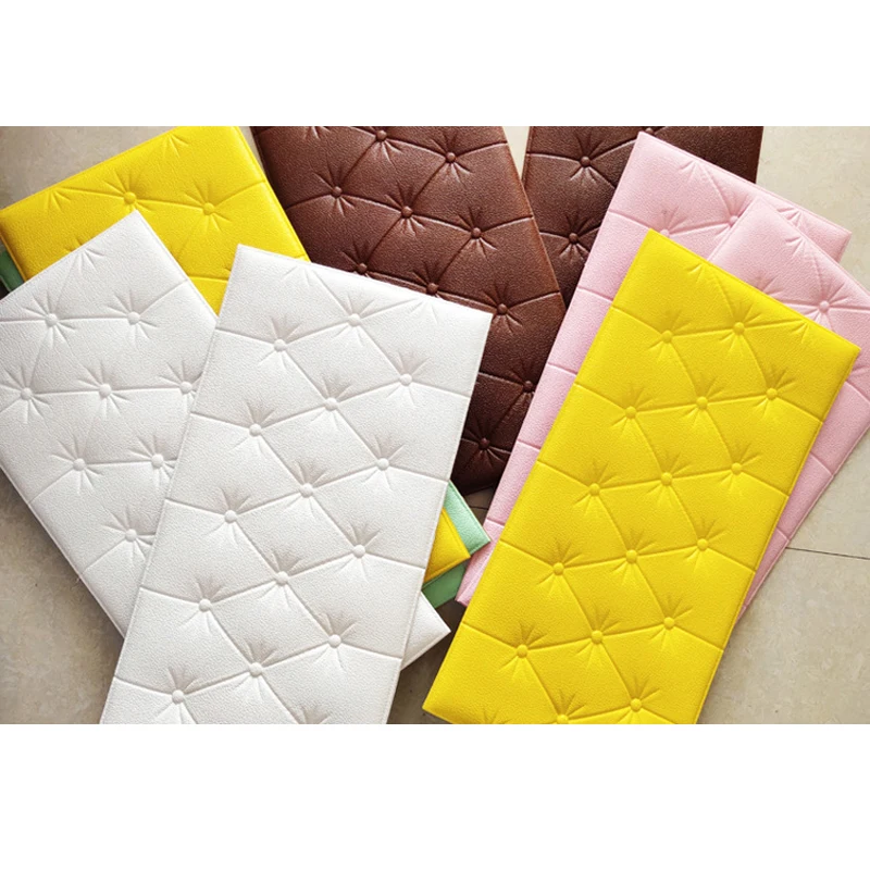 

3D background wall stickers baby headboard anti-collision soft package children's room tatami wall surrounding foam mural paper