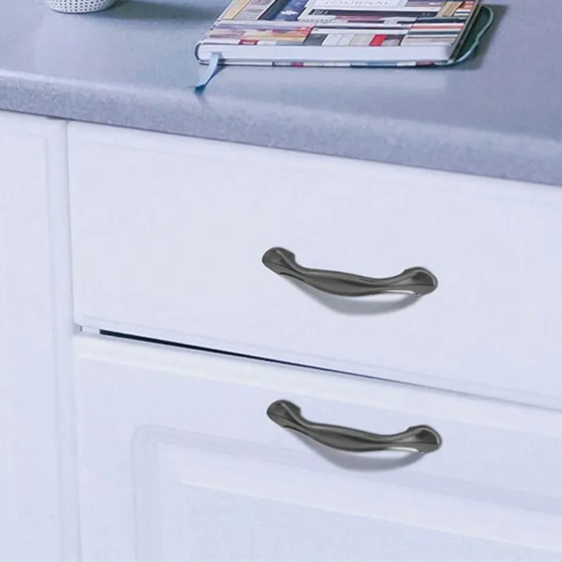 Модные Простые жемчужные серые ручки KK & FING из цинкового сплава для ящиков Ручки