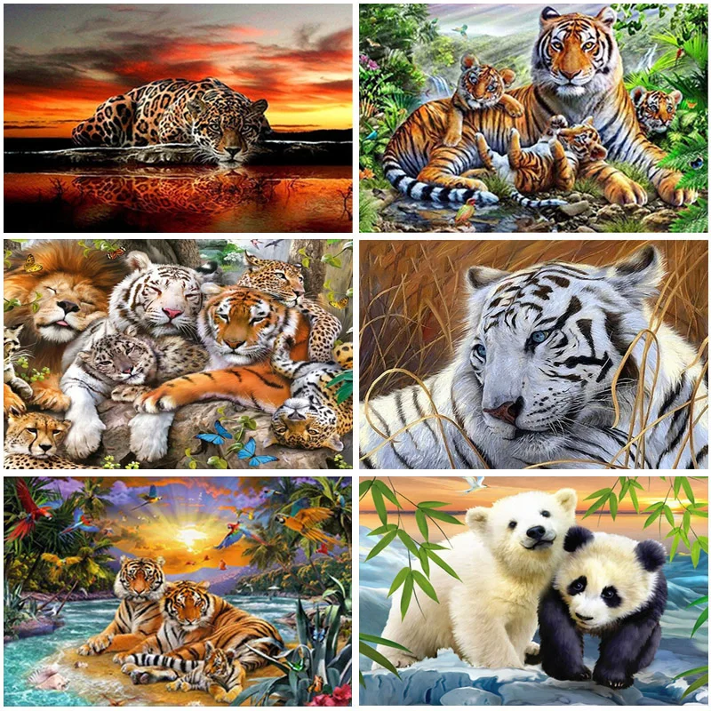 

DIY 5D Diamond Painting Bear Animal Mosaic Diamond Embroidery Full Round Drill Rhinestone Landscape Tree Patterns Home Decor