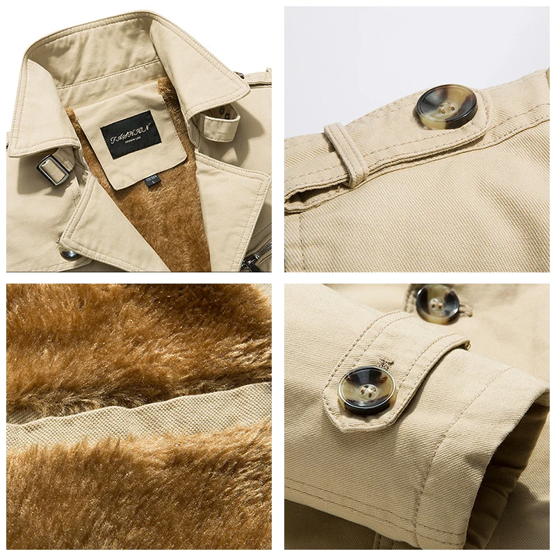 

CHAIFENKO Cotton Men Winter Jacket Coat New Fashion Casual Solid Business Jacket Men Fleece Thick Warm Brand Windbreaker Jackets