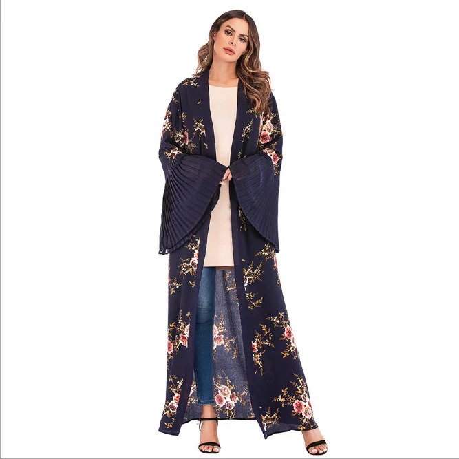 Женское платье макси с расклешенными рукавами кардиган длинные платья кимоно