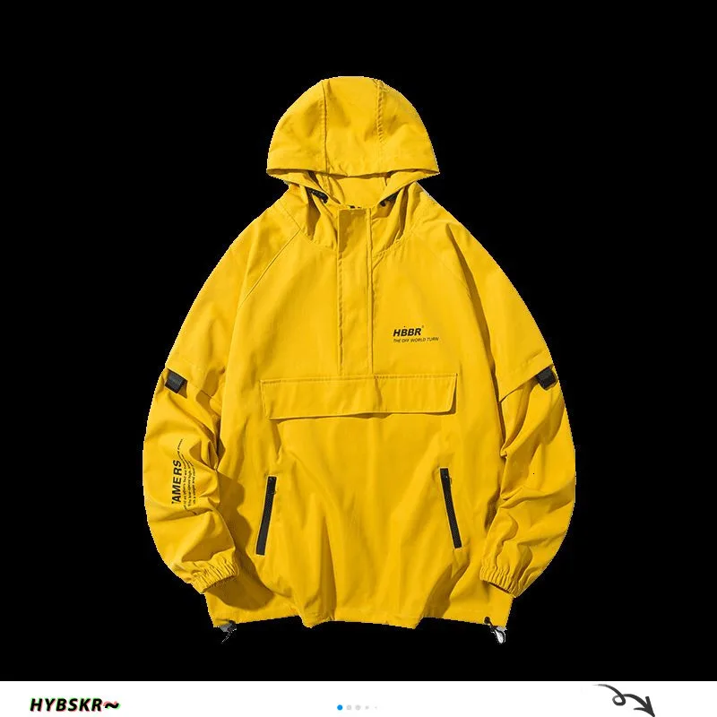 Hybskr Мужская японская куртка с капюшоном мужская Свободная Повседневная Верхняя