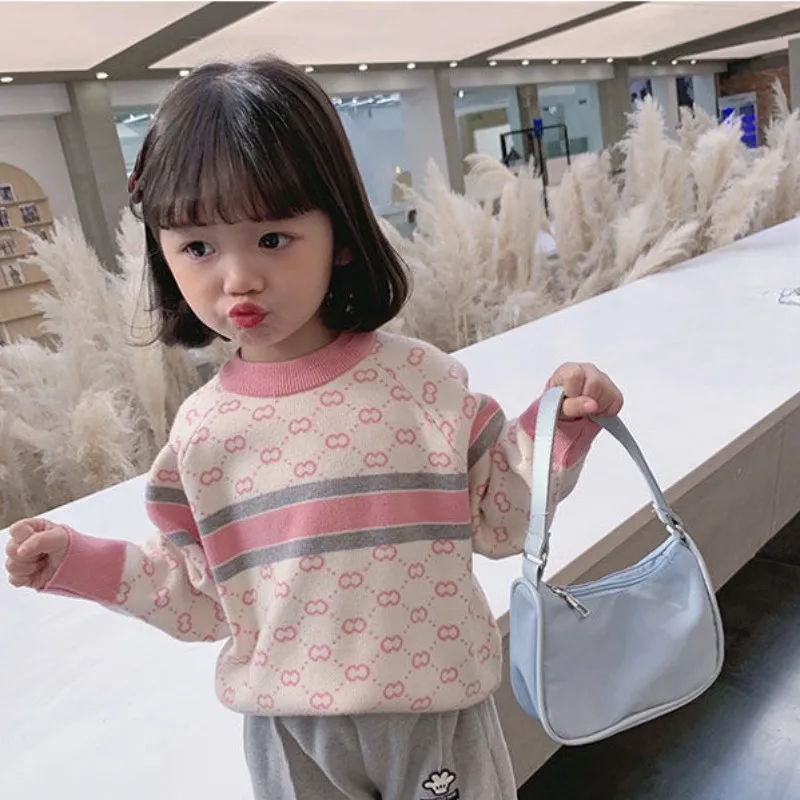 

Girl Sweater Kids Outwear Tops 2021 Casual Fleece Thicken Warm Winter Autumn Knitting Christmas Gifts Cardigan Children Clothing