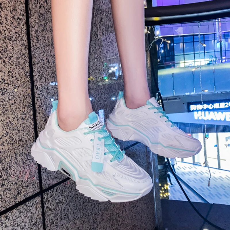 

Women's Sneakers Summer 2021 Shoes Tennis Female Woman-shoes Platform New Heels Mesh Trainers Roses Thick Sole Fashion Casual Me