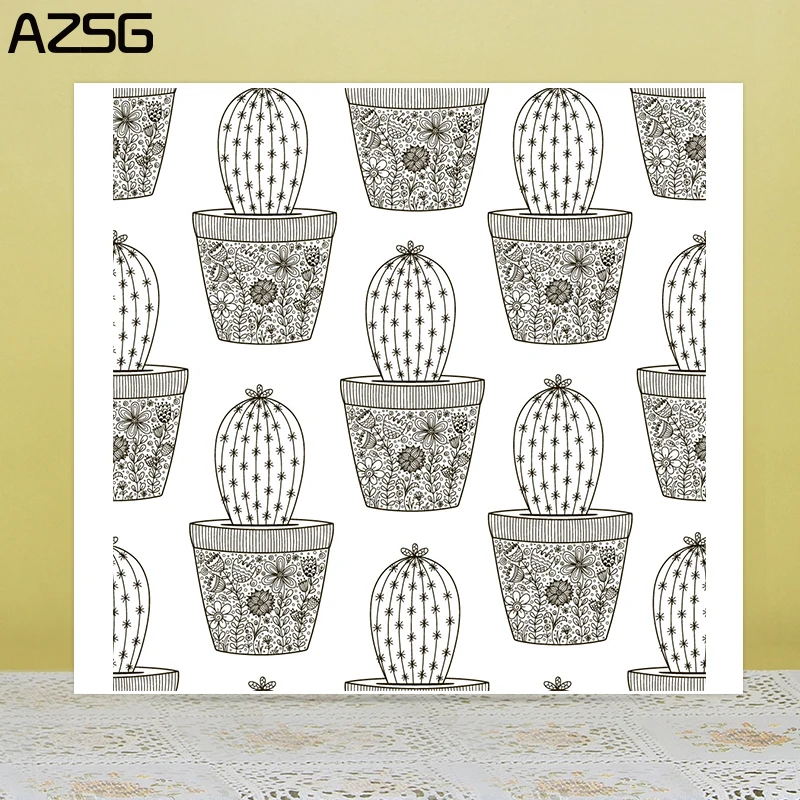 

ZhuoAng Flowers in pots Clear Stamps For DIY Scrapbooking/Card Making Decorative Silicon Stamp Crafts
