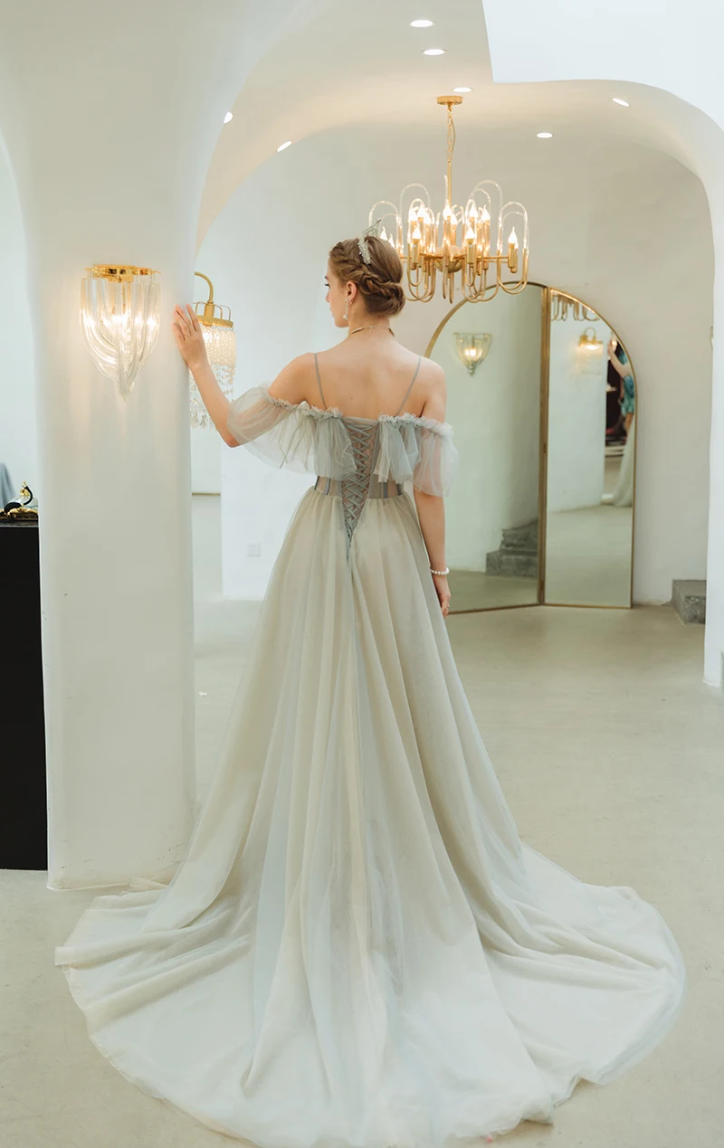 SSYFashion/Новое банкетное романтическое вечернее платье светло-голубого цвета с цветочным рисунком, длинное вечернее платье для выпускного вечера Vestidos De Fiesta De Noche