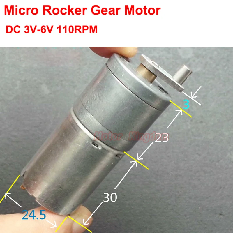 DC 3V 5V 6V 110RPM Микро Мини 24 5mm металлический мотор-редуктор низкая скорость большой