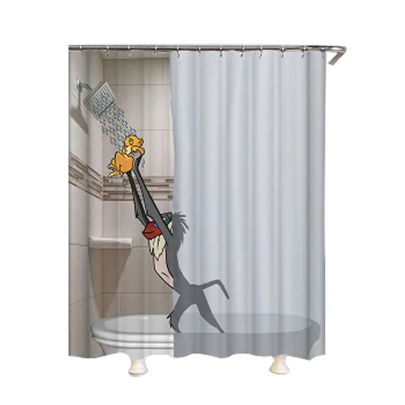 

Cartoon Funny Alien Print Shower Curtain Waterproof Bathroom Curtain bathroom shower accessories Decor Bath Curtain
