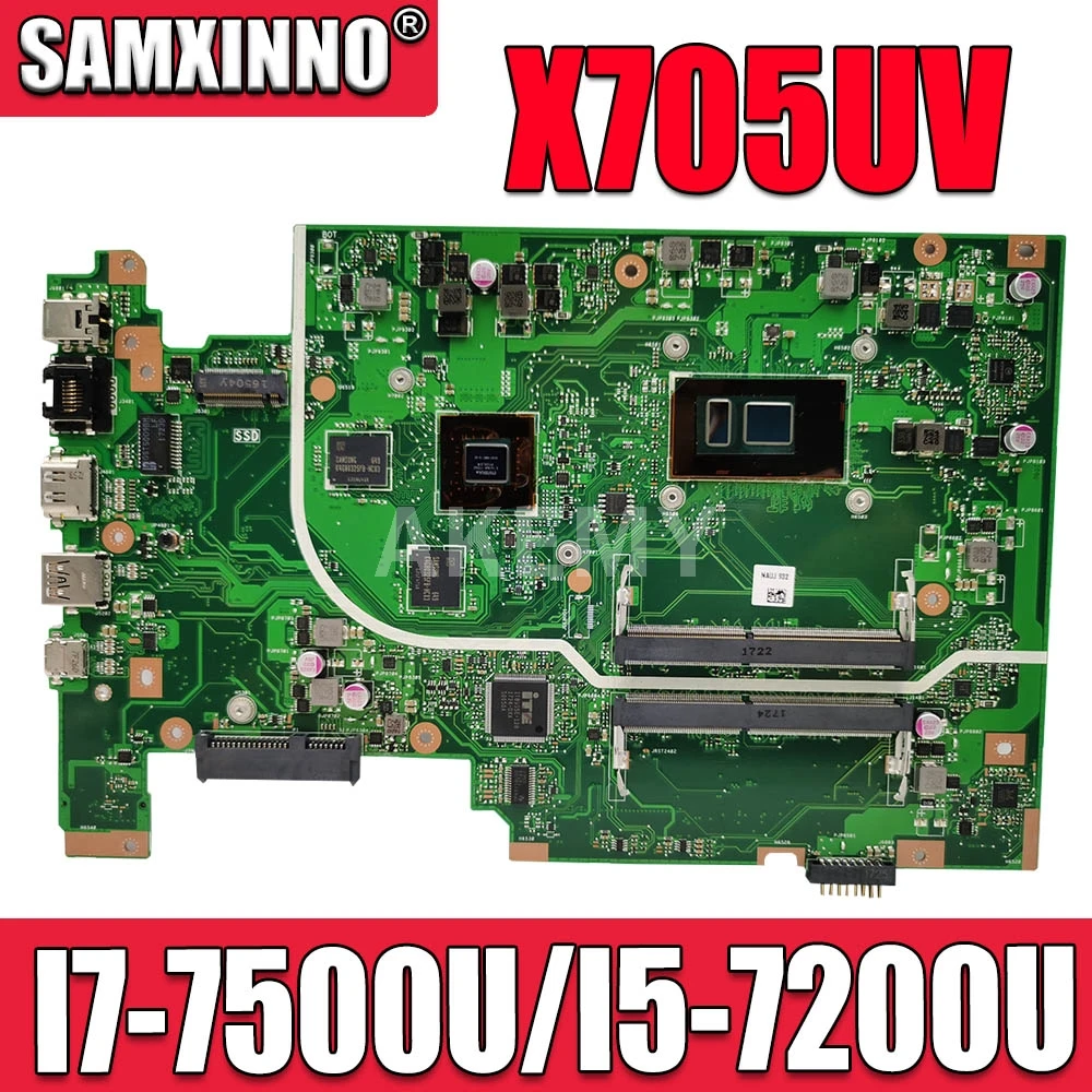 Для ASUS Vivobook 17 X705UVR X705UV X705UD X705UDR Материнская плата ноутбука I7 7500U I5 7200U + 940MX