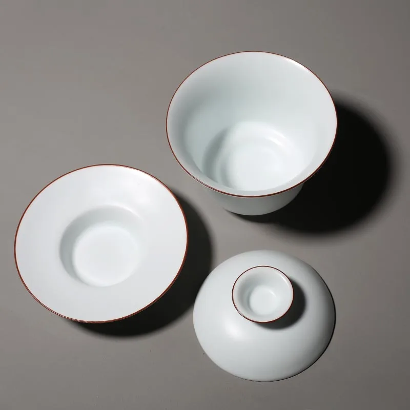 150 мл из белой керамики Gaiwan китайский фарфор Чай чашка чайный набор кунг фу