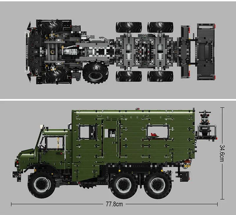 

New Car Series The Unimog Motorhome Model Building Blocks Classic Motorzied Car-Styling Educational Toys For Children