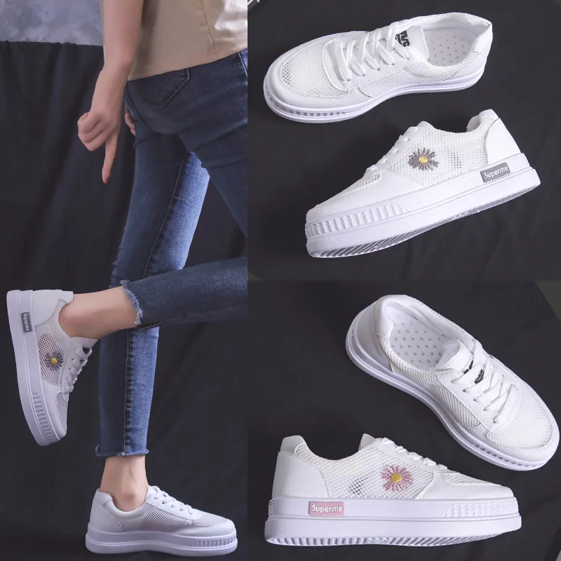 

Белые туфли, новинка 2021, воздухопроницаемая обувь для отдыха, студентов, на плоской подошве, со шнуровкой