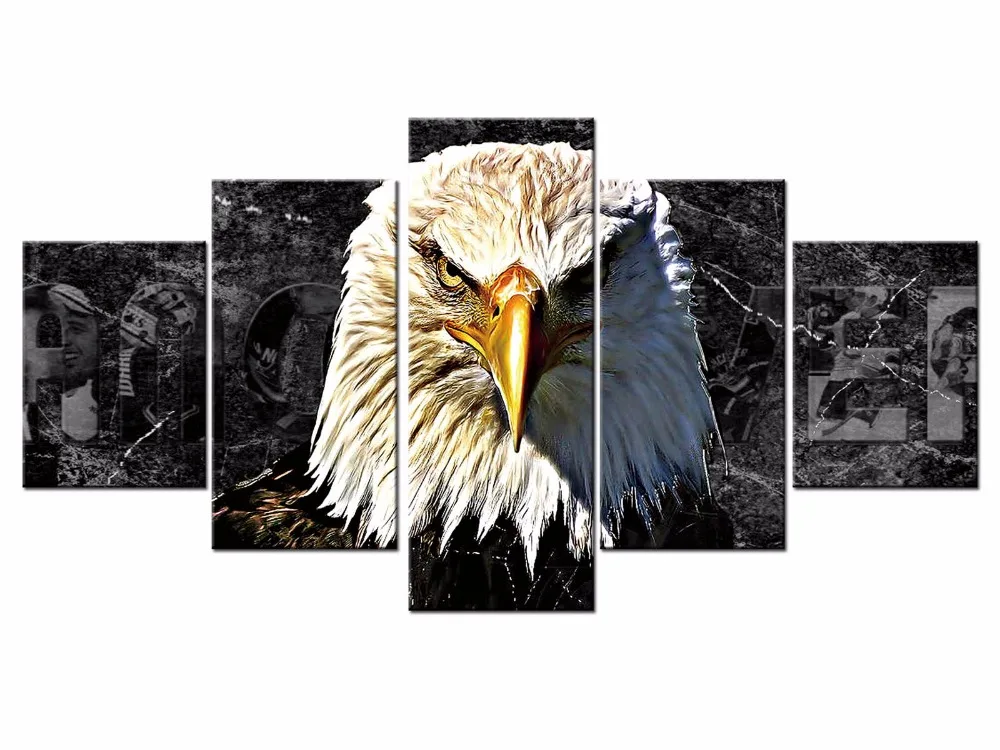 

Home Decor Wall Art Pictures Frame Modular 5 Pieces Animal Eagle Canvas Painting HD Printed Modern Poster For Living Room PENGDA