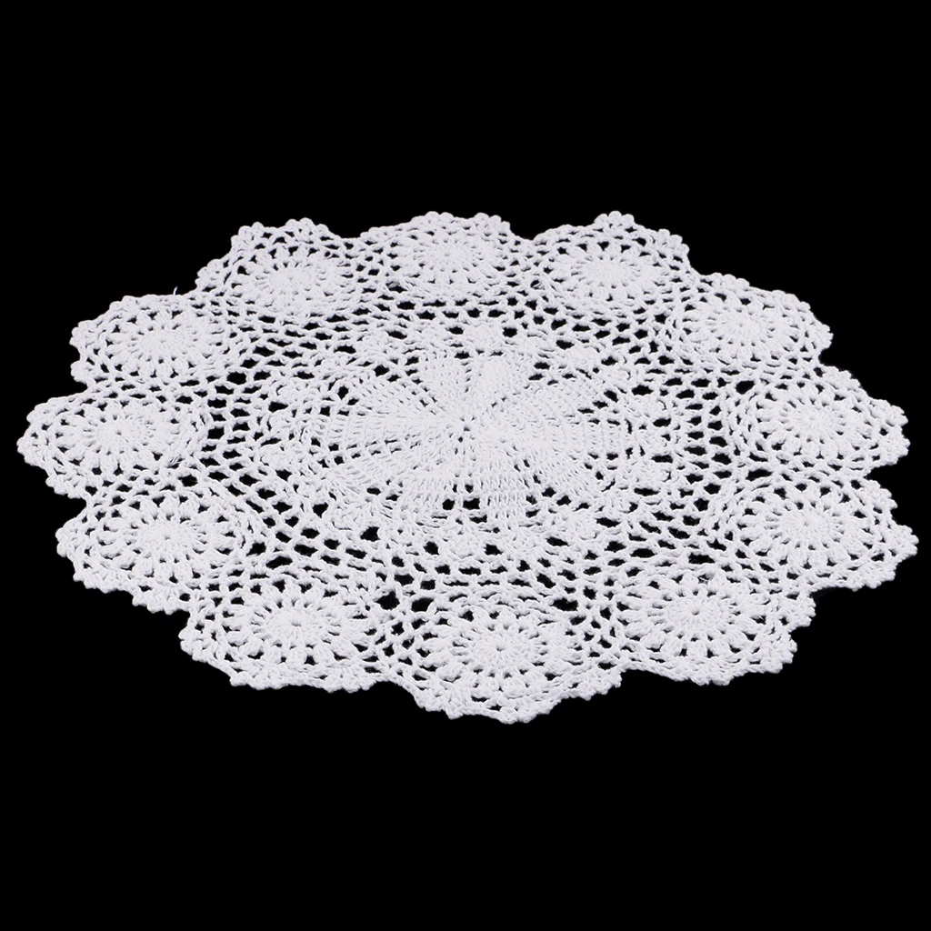 Круглая Белая крючком пустотелая скатерть круглая хлопковая кружевная с