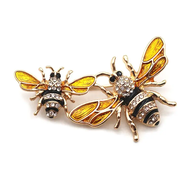 Фото Эмалированная брошь в виде пчелы украшение для корсажа ювелирные изделия