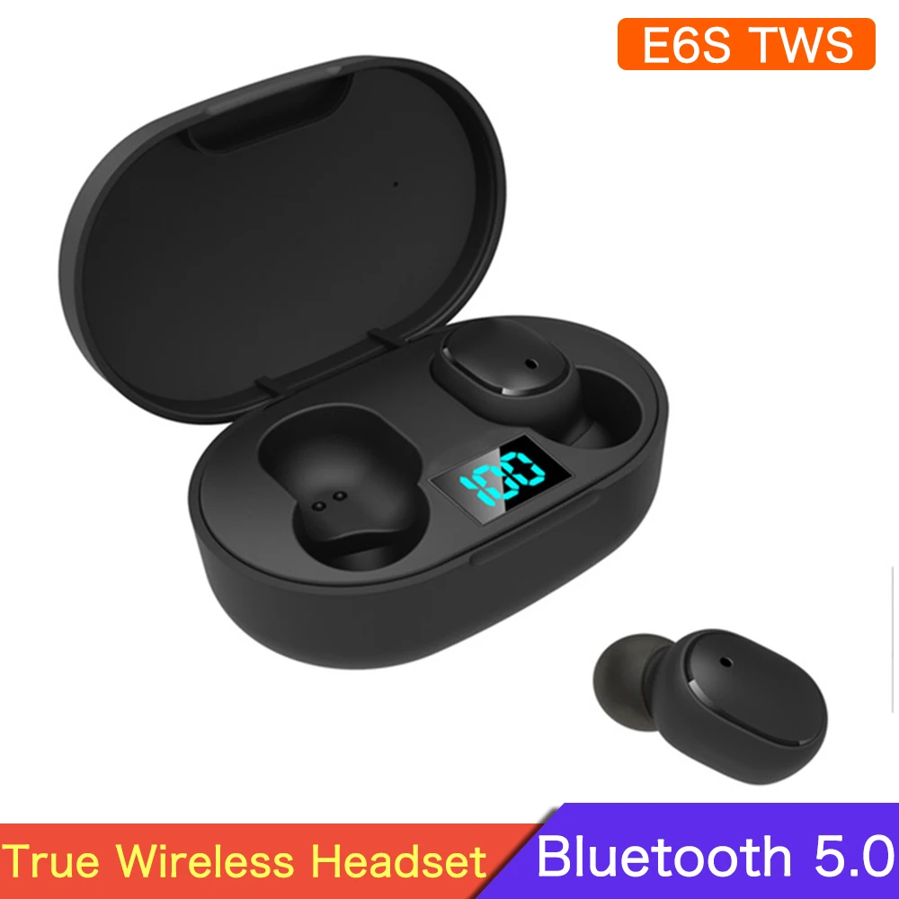 

E6S TWS Bluetooth Earphone Wireless Headphones Waterproof Earbuds A6S Noise Cancelling Headset With Mic For Xiaomi Redmi Airdots