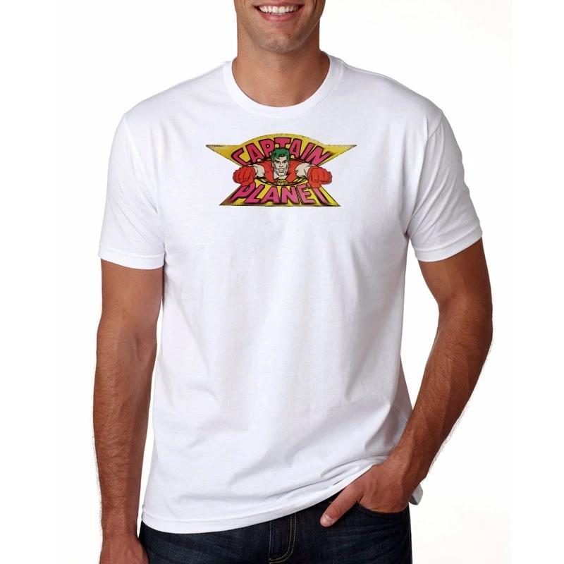 

2020 New arrival men's Summer Style fashion T-Shirt Captain Planet 90s Cartoon Classic Tee Casual Shirt