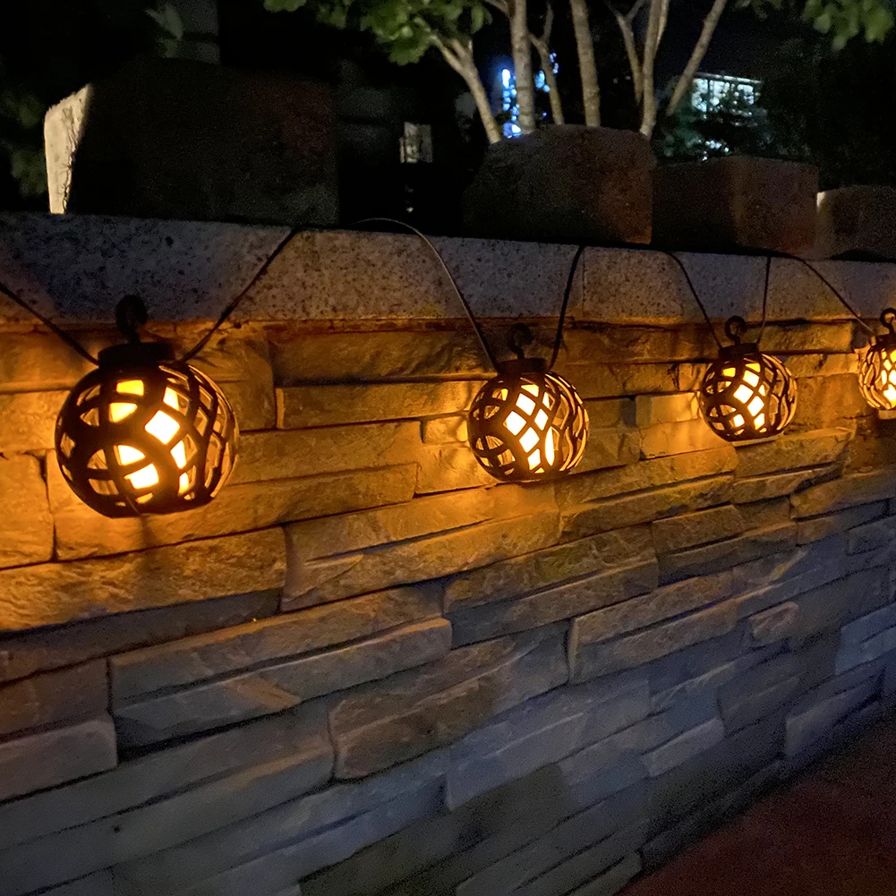 

LED Solar String Light Outdoor Waterproof Flame Hanging Global Fairy Lamp