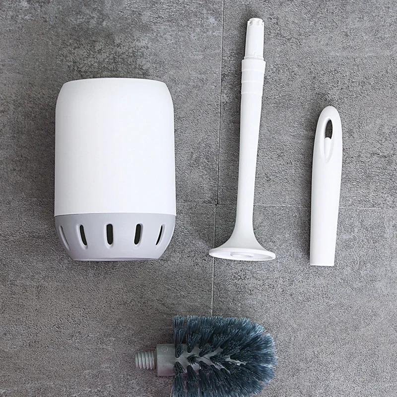 

Long Handle Toilet Cleaning Brush Set Punch Free Toilet Brush Holders Wall-mounted Bath Brush Plastic Bathroom Gadgets Hand