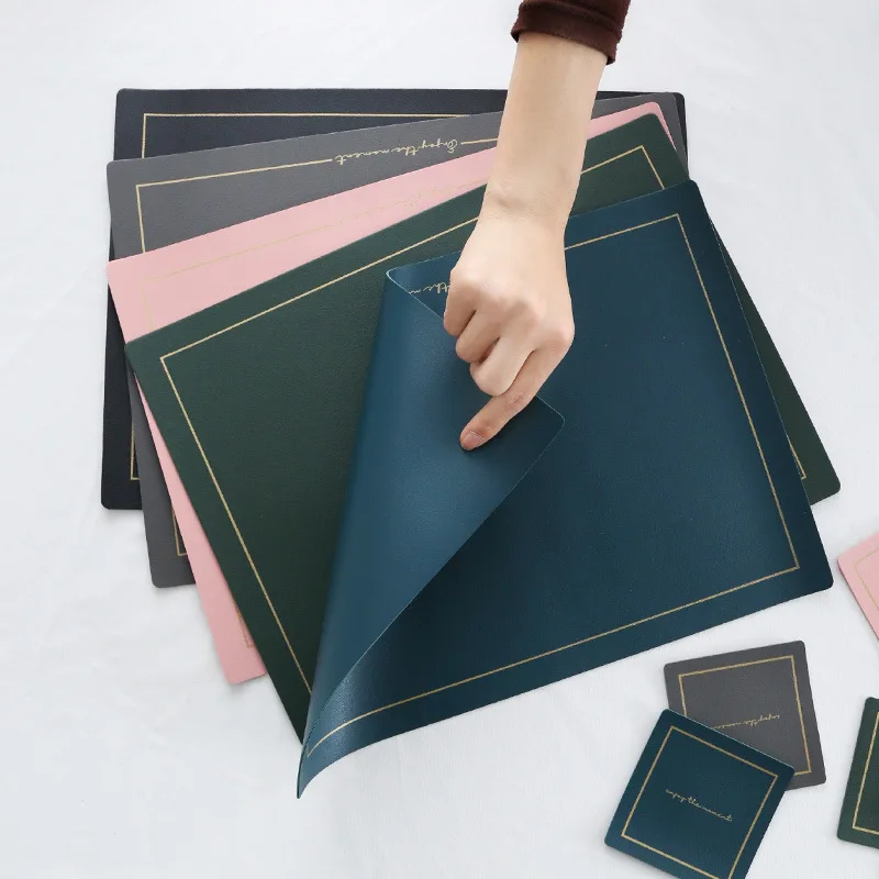 Коврик для посуды из искусственной кожи теплоизоляционный нескользящий простой