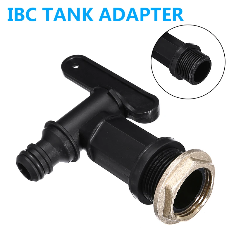 

Plastic 3/4" Thread IBC Tank Tap Adapter Garden Irrigation Connection Valve Hose Switch Fittings Garden Tools