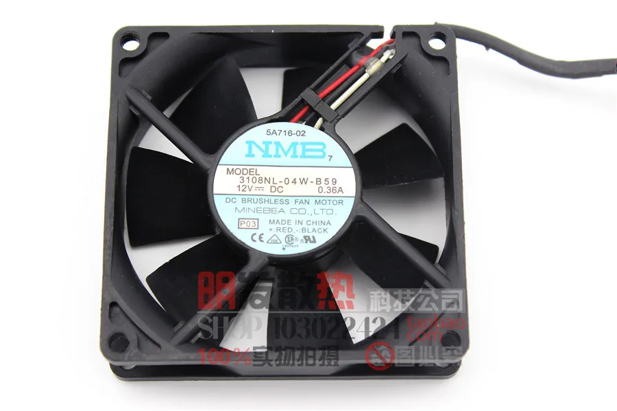 3108NL-04W-B59 8020 0.36A вентилятор объемного воздуха с двумя шариками