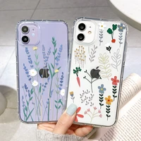 transparent flower case for iphone 11 12 pro max 13 mini xr cases luxury shockproof cover iphone 7 8 6 6s plus se2020 x xs funda