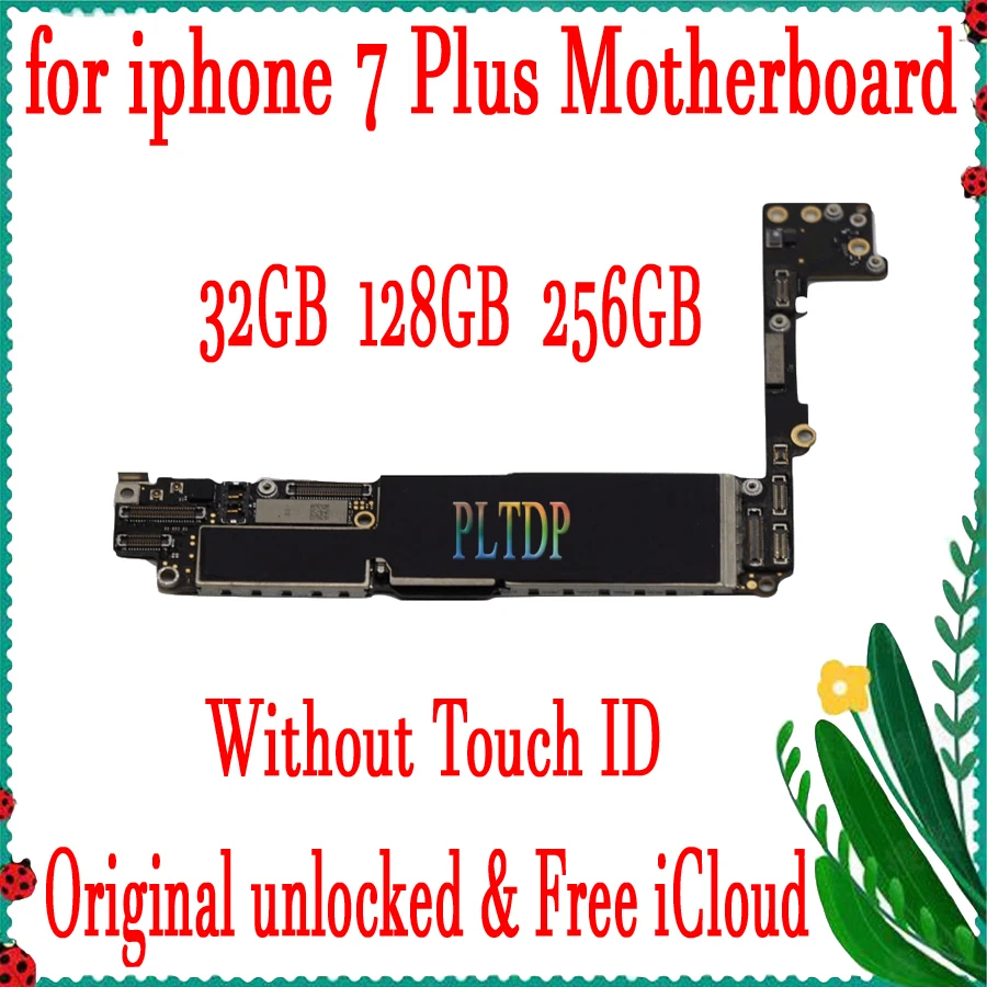 

100% Original Motherboard For iPhone 7Plus Factory Unlocked Mainboard With/No Touch ID IOS Logic Board With Chips,Good Working