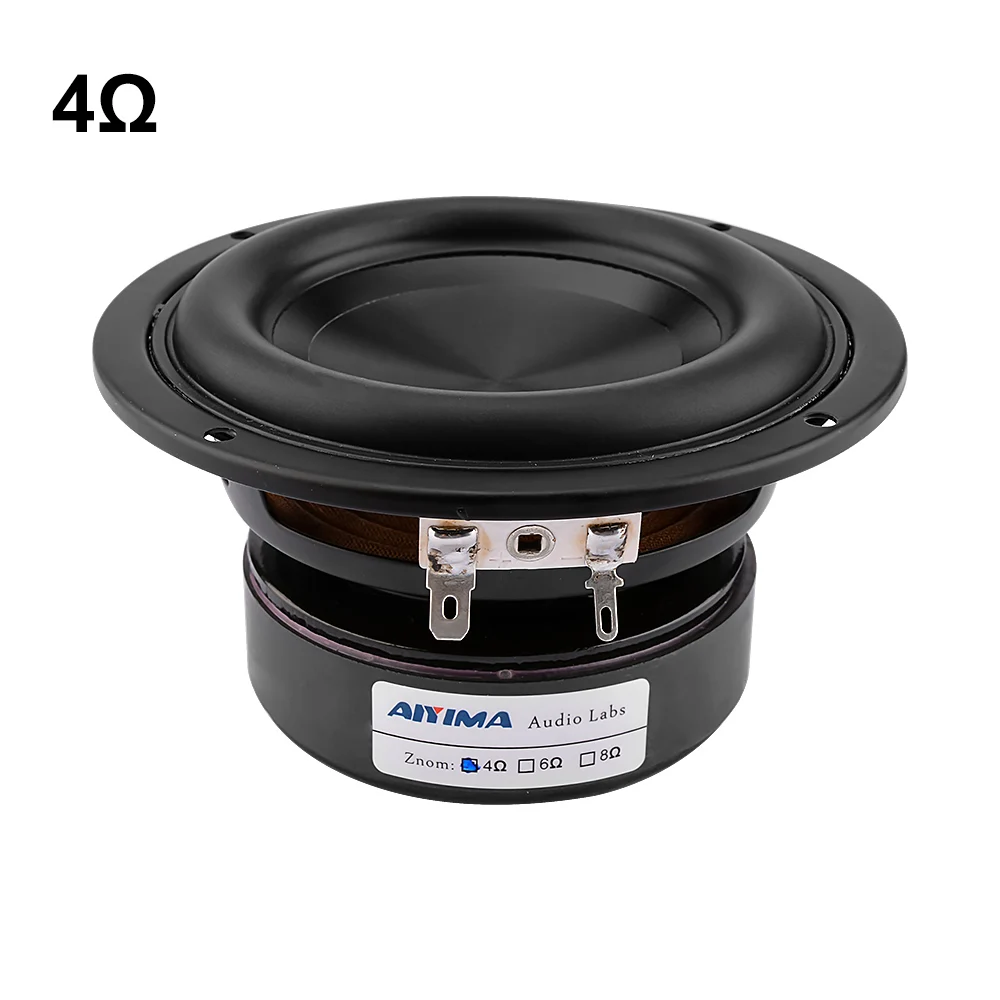 Round 4 Ohm Speaker AIYIMA 1 шт. 4-дюймовый НЧ динамик драйвер 4 8 Ом 100 Вт бас Hifi Звук музыка водонепроницаемый сабвуфер динамик DIY домашний кинотеатр - Цвет: Round 4 Ohm Speaker