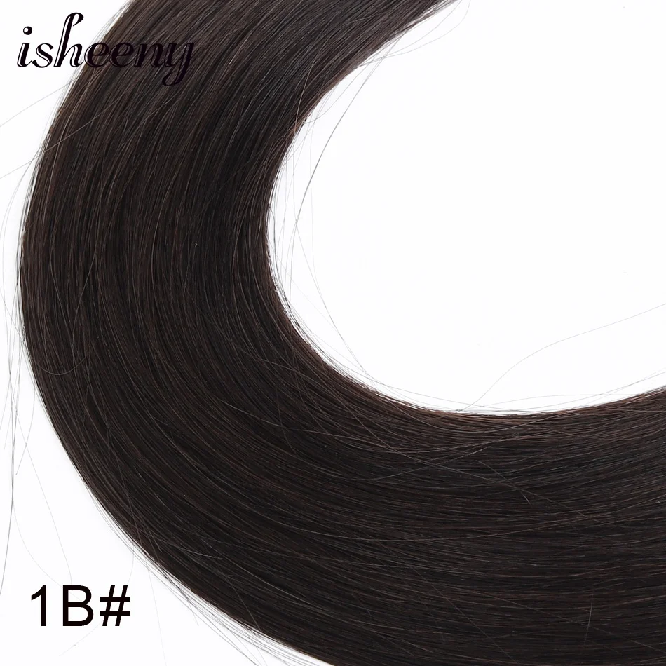 # 1B Isheeny 1" 18" 2" Remy fusion волосы для наращивания прямые 25 прядей для ногтей u-образные человеческие волосы 11 цветов - Цвет: # 1B