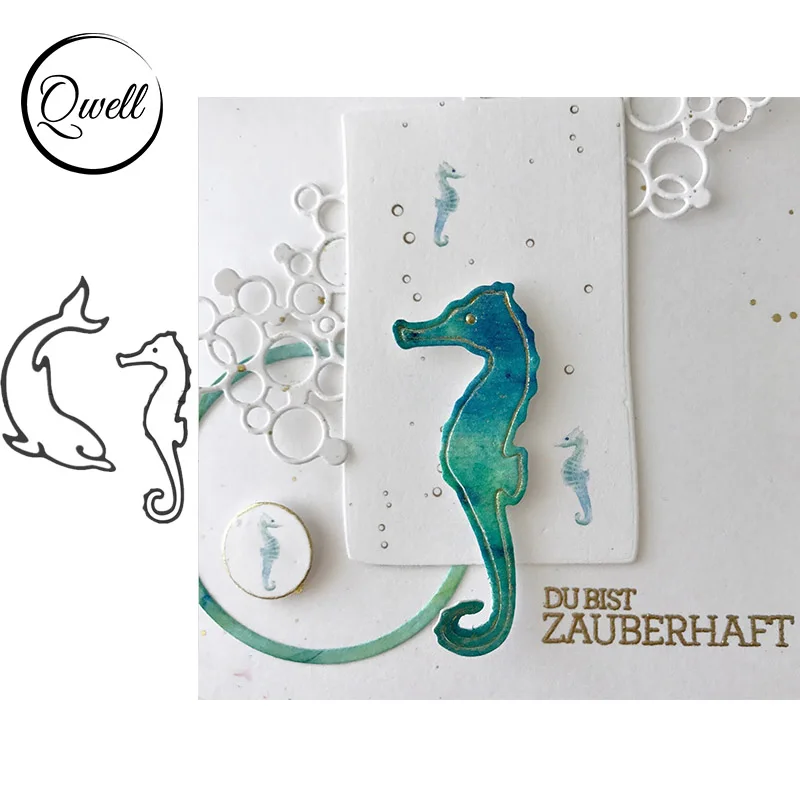 QWELL металлические штампы с изображением животного дельфина морского конька для