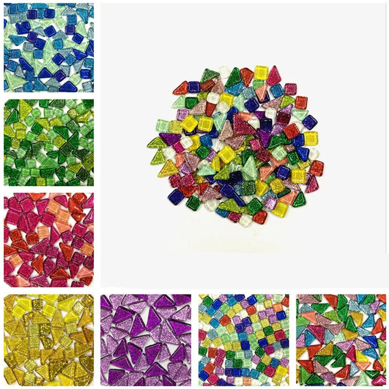 120 г квадратная форма стеклянная блестящая мозаичная плитка смешанный цвет