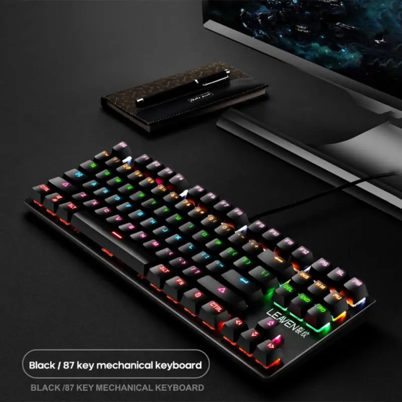 

Crack K550 Punk Mechanical Keyboard 87-Key Green Axis Game Competitive Office Notebook Professional Gaming Accessories