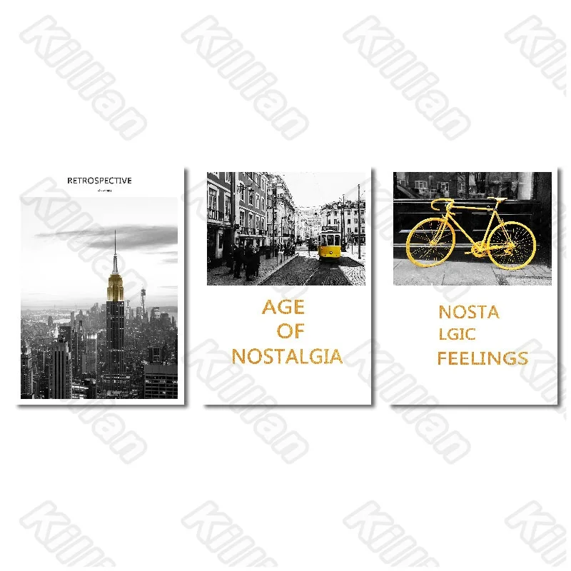 

Street and Bicycle Frameless Poster Home Bedroom Decorative Living Room Canvas Painting Hd Print Poster Abstract Style Fresco