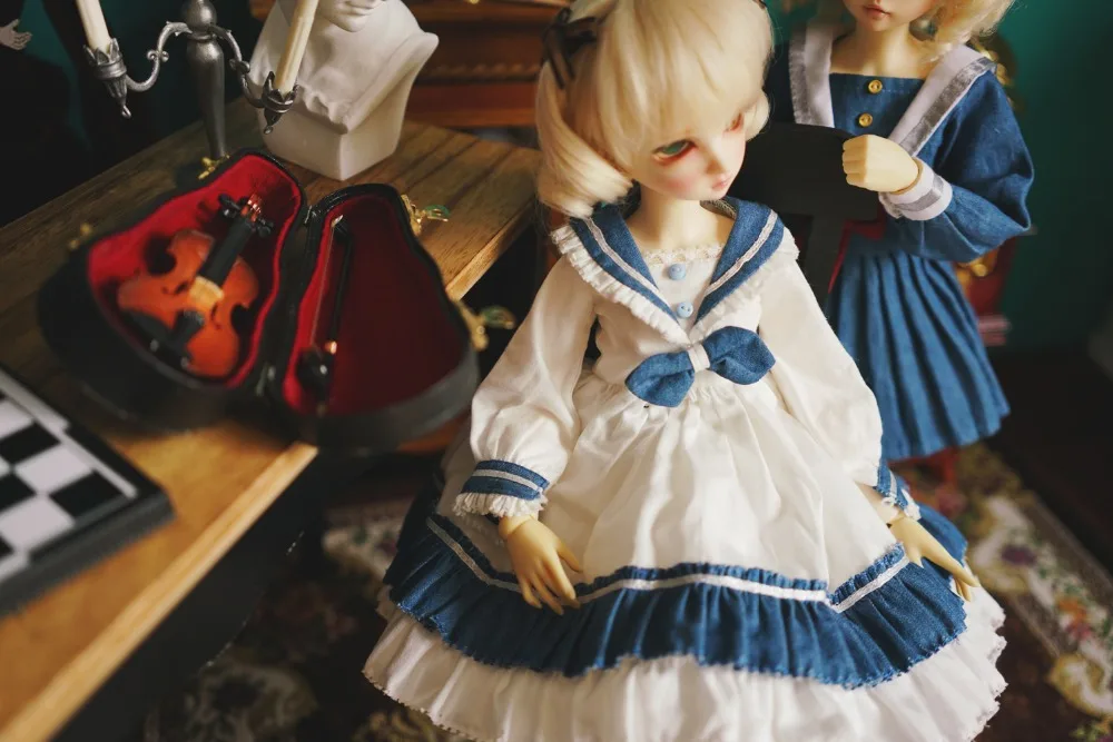 BJD куклы одежда темно-синий стиль платье для 1/3 1/4 1/6 игрушки аксессуары платье Игрушки для девочек