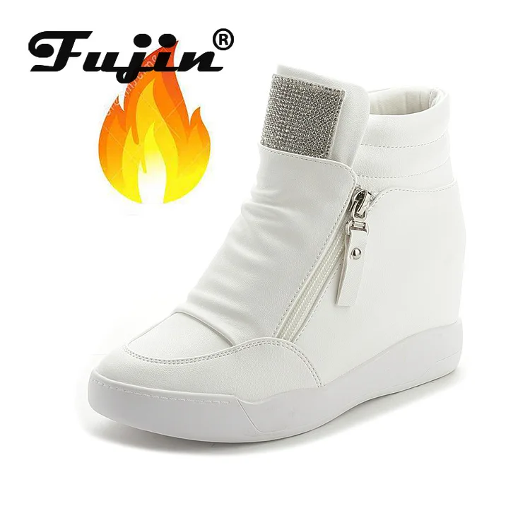 FUJIN/Брендовые женские ботильоны Женская теплая плюшевая обувь Женские кроссовки