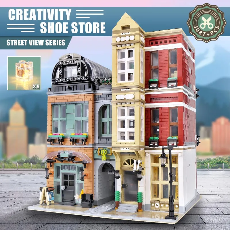 Yeshin 10005 Строительные блоки Street View игрушки для сборки магазина обуви модель MOC 16001