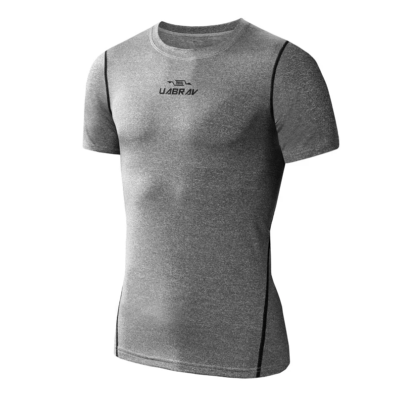

Men Gym T Shirts Running Tops Compression Sports Tight Fitness Short Sleeve Basketball Dry Fit Athletic Workout Tracksuit Shirts