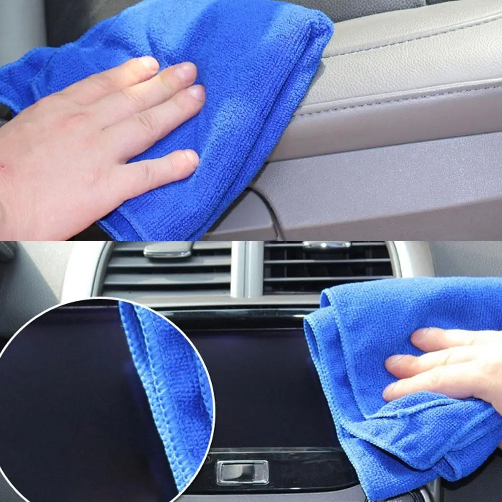 

2Pcs 25x25cm Microfiber Cleaning Cloth Towel Home Car No-Scratch Washing Cloth