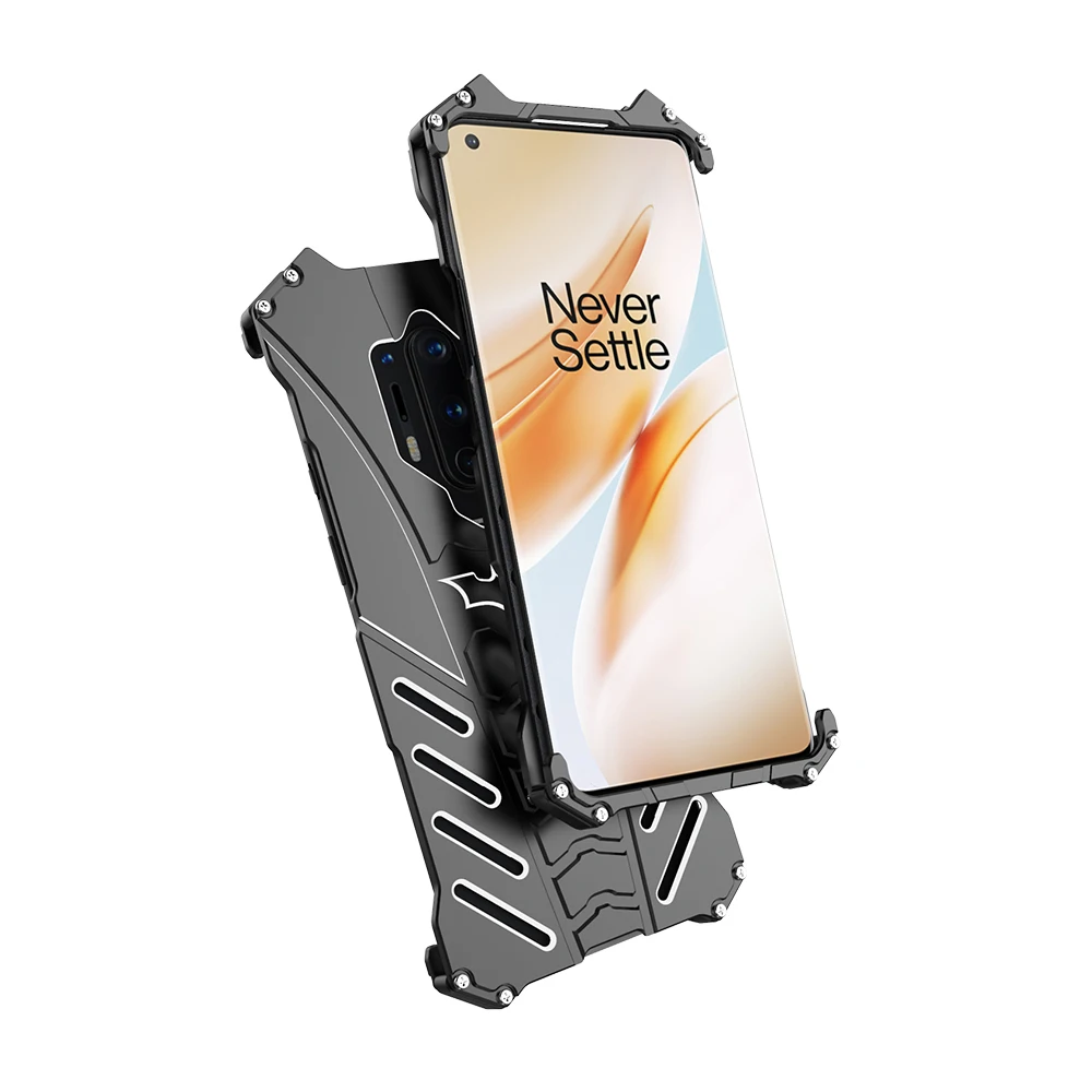 R-JUST Phone Case For Oneplus 8 Pro Luxury Aluminum Metal Bat Back Cover Oneplus8 1+8 Armor Heavy Dust Rugged | Мобильные телефоны