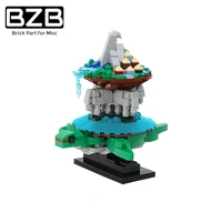 bzb moc marine animal world turtle tower building block creative model kids toys boys diy brick parts best birthday gifts