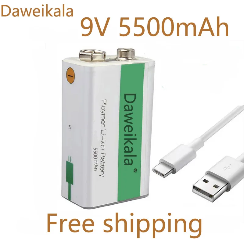 2021 Новый USB цикл зарядки батарея 9V 5500mAH подходит для камеры и других серий